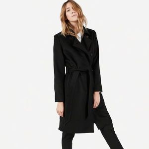 EVERLANE black wool trench coat cashmere